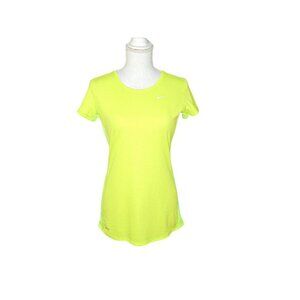 Nike Womens Neon Yellow Dri-Fit Short Sleeve Activewear Pullover T-Shirt Size S